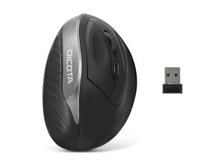 DICOTA Relax - Mysz - ergonomiczna - praworęczna - 5 przyciski - bezprzewodowa - odbiornik bezprzewodowy USB - czarny