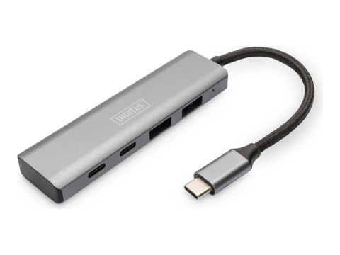 DIGITUS - Koncentrator - USB-C, 4 porty - 2 x USB + 2 x USB-C - stacjonarny
