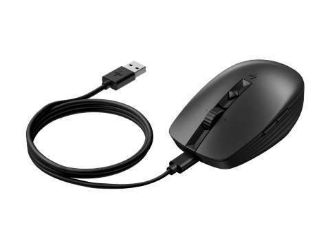 HP 710 - Mysz - z akumulatorem - 7 przyciski - bezprzewodowa - Bluetooth 5.3, 2.4 GHz - odbiornik bezprzewodowy USB - czarny