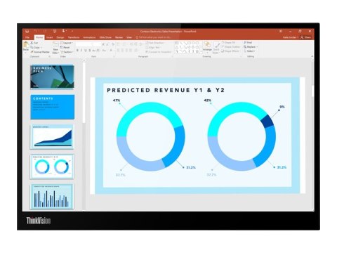 Lenovo ThinkVision M14d - Monitor LED - 14" - przenośny - 2240 x 1400 2.2K @ 60 Hz - IPS - 300 cd/m² - 1500:1 - 6 ms - 2xUSB-C -