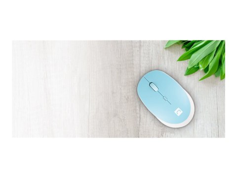 Natec Harrier 2 - Mysz - optyczna - 4 przyciski - bezprzewodowa - Bluetooth 5.1 - biały, niebieski