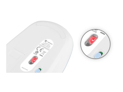 Natec Harrier 2 - Mysz - optyczna - 4 przyciski - bezprzewodowa - Bluetooth 5.1 - biały, niebieski