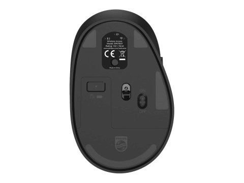 Philips SPK7607B - 6000 Series - mysz - ergonomiczna - praworęczna - optyczna - 7 przyciski - bezprzewodowa - 2.4 GHz, Bluetooth