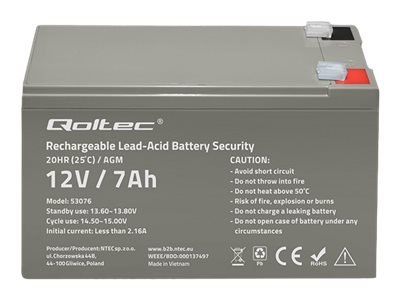 Qoltec - Bateria do UPSa - bateria AGM, maks. 105 A, ochrona - 1 x bateria - kwasowo-ołowiowy - 7 Ah