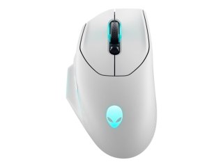 Alienware AW620M - Mysz - praworęczna - optyczna - 7 przyciski - przewodowa, bezprzewodowa - USB, 2.4 GHz - światło księżycowe