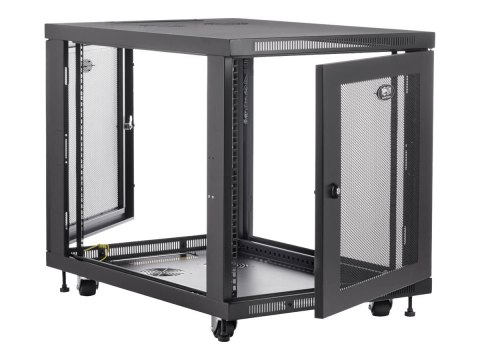 Eaton Tripp Lite Series 12U Rack Enclosure Server Cabinet Doors & Sides 300lb Capacity - Stojak szafa - czarny - 12U - 19"