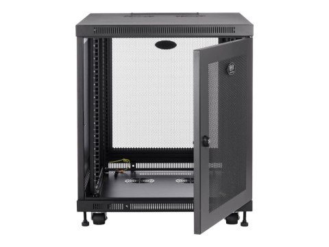 Eaton Tripp Lite Series 12U Rack Enclosure Server Cabinet Doors & Sides 300lb Capacity - Stojak szafa - czarny - 12U - 19"