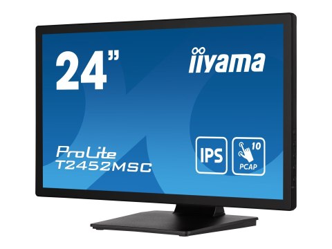 Iiyama ProLite T2452MSC-B1 - Monitor LED - 24" (23.8" widoczny) - ekran dotykowy - 1920 x 1080 Full HD (1080p) - IPS - 400 cd/m²
