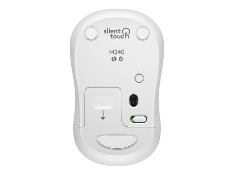 Logitech M240 Silent - Mysz - prawo i leworęczna - optyczna - 3 przyciski - bezprzewodowa - Bluetooth - nietypowa biel