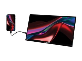 Verbatim PMT-15 - Monitor LED - 15.6" - przenośny - ekran dotykowy - 1920 x 1080 Full HD (1080p) - IPS - 1000:1 - HDMI, 2xUSB-C 