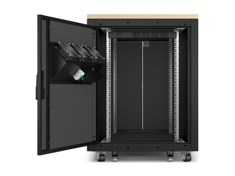 APC NetShelter - Stojak (poziom) - dźwiękoszczelny - AC 230 V - klon - 17U - 19"