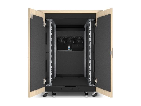 APC NetShelter - Stojak (poziom) - dźwiękoszczelny - AC 230 V - klon - 17U - 19"