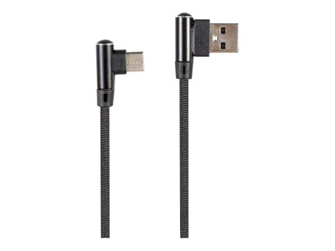 Cablexpert Premium jeans (denim) - Kabel USB - USB-C (M) kątowe (M) kątowe - USB 2.0 - 2.1 A - 1 m - czarny