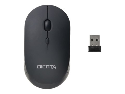 DICOTA Silent - V2 - mysz - prawo i leworęczna - optyczna - 3 przyciski - bezprzewodowa - 2.4 GHz - odbiornik bezprzewodowy USB 