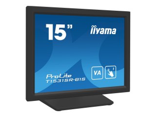 Iiyama ProLite T1531SR-B1S - Monitor LED - 15" - ekran dotykowy - 1024 x 768 - VA - 350 cd/m² - 2500:1 - 18 ms - HDMI, VGA, Disp