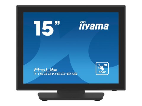 Iiyama ProLite T1532MSC-B1S - Monitor LCD - 15" - ekran dotykowy - 1024 x 768 - TN - 350 cd/m² - 800:1 - 8 ms - HDMI, VGA, Displ