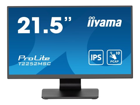 Iiyama ProLite T2252MSC-B2 - Monitor LED - 22" (21.5" widoczny) - ekran dotykowy - 1920 x 1080 Full HD (1080p) @ 60 Hz - IPS - 2