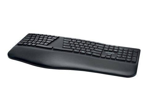 Kensington Pro Fit Ergo Wireless Keyboard - Klawiatura - bezprzewodowa - 2.4 GHz, Bluetooth 4.0 - US - czarny