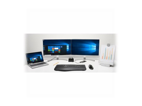 Kensington Pro Fit Ergo Wireless Keyboard - Klawiatura - bezprzewodowa - 2.4 GHz, Bluetooth 4.0 - US - czarny