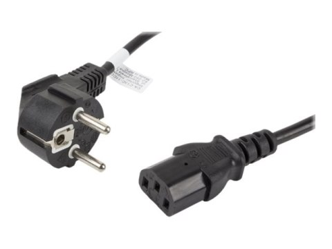 Lanberg - Kabel zasilający - power CEE 7/7 (M) kątowe do power IEC 60320 C13 - 2.5 A - 1.8 m - czarny