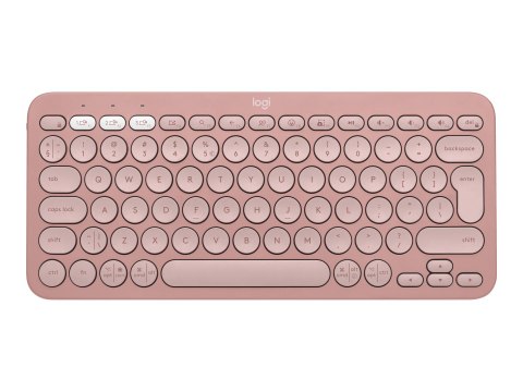 Logitech Pebble Keys 2 K380s - Klawiatura - bezprzewodowa - Bluetooth LE - QWERTY - Międzynarodowy USA - tonalna róża