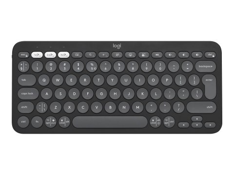 Logitech Pebble Keys 2 K380s - Klawiatura - bezprzewodowa - Bluetooth LE - QWERTY - Międzynarodowy USA - tonalny grafit