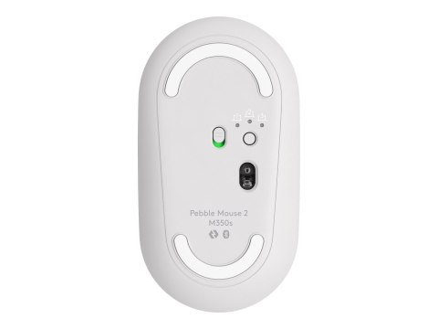 Logitech Pebble Mouse 2 M350s - Mysz - optyczna - 3 przyciski - bezprzewodowa - Bluetooth 5.2 LE - tonalna biel