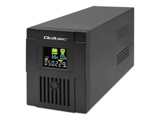 Qoltec Monolith - UPS - AC 140-300 V - 900 wat - 1500 VA - 9 Ah - USB, RJ-45 - złącza wyjściowe: 4 - czarny