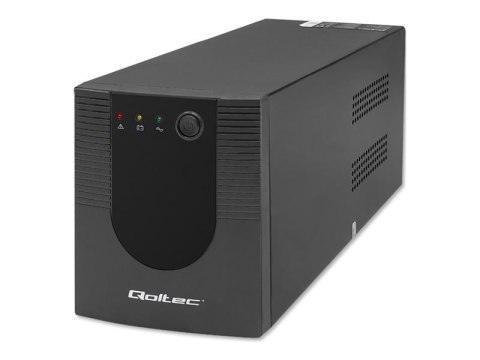 Qoltec Monolith - UPS - AC 170-280 V - 1200 wat - 2000 VA - 9 Ah - USB, RJ-45 - złącza wyjściowe: 4 - czarny