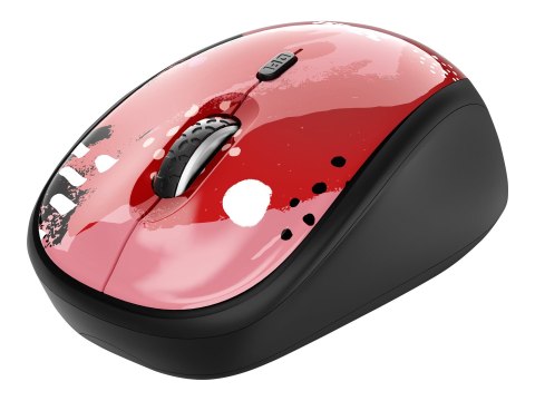 Trust Yvi - Mysz - prawo i leworęczna - optyczna - 4 przyciski - bezprzewodowa - 2.4 GHz - odbiornik bezprzewodowy USB - czerwon