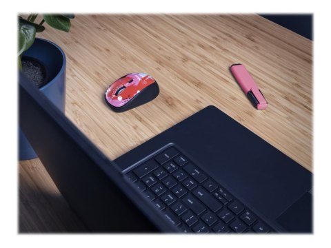 Trust Yvi - Mysz - prawo i leworęczna - optyczna - 4 przyciski - bezprzewodowa - 2.4 GHz - odbiornik bezprzewodowy USB - czerwon