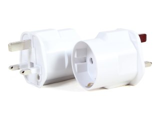 Cablexpert - Adapter łączówki zasilającej - 3 bolce (P) do CEE 7/4 (F) - 13 A - biały - Wielka Brytania, Europa