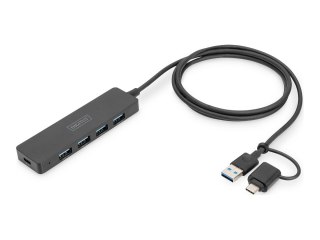 DIGITUS Slim Line - Koncentrator - 4 x SuperSpeed USB 3.0 - stacjonarny
