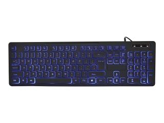 Gembird - Klawiatura - podświetlenie - USB - QWERTY - US - czarny - kolorowe pudełko