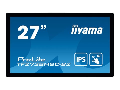 Iiyama ProLite TF2738MSC-B2 - Monitor LED - 27" - obudowa otwarta - ekran dotykowy - 1920 x 1080 Full HD (1080p) @ 60 Hz - A-MVA