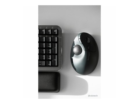 Kensington Pro Fit Ergo TB550 Trackball EQ - Manipulator kulkowy - ergonomiczna - optyczna - 9 przyciski - bezprzewodowa - 2.4 G