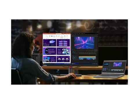 Lenovo ThinkVision P32pz-30 - Monitor LED - 32" (31.5" widoczny) - 3840 x 2160 4K @ 60 Hz - IPS - 1200 cd/m² - 1000:1 - DisplayH