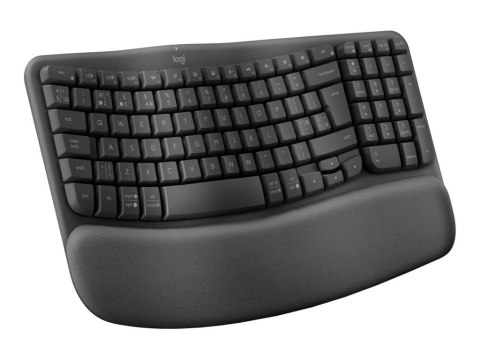 Logitech Ergo Series Wave Keys for Business - Klawiatura - bezprzewodowa - 2.4 GHz, Bluetooth 5.1 LE - QWERTY - Międzynarodowy U