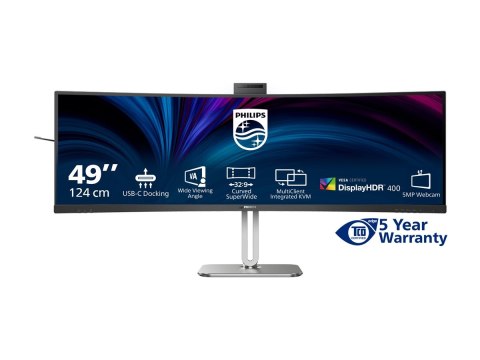 Philips 49B2U5900CH - 5000 Series - monitor LED - zaokrąglony - USB - 49" (48.8" widoczny) - 5120 x 1440 Dual Quad HD @ 75 Hz - 