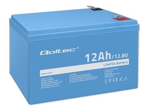 Qoltec - Bateria - 12,8 V, BMS - litowo-żelazowo-fosforanowy - 12 Ah - 153.6 Wh