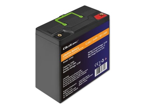 Qoltec - Bateria - 12,8 V, BMS - litowo-żelazowo-fosforanowy - 24 Ah - 307.2 Wh