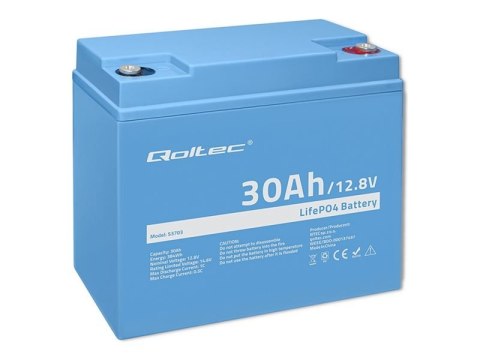 Qoltec - Bateria - 12,8 V, BMS - litowo-żelazowo-fosforanowy - 30 Ah - 384 Wh