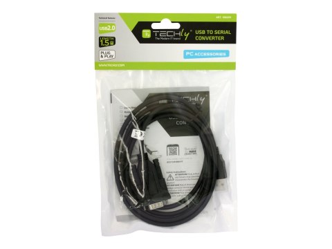 TECHly IDATA USB2-SER-1A - Adapter szeregowy - USB 2.0 - RS-232 x 1 - czarny