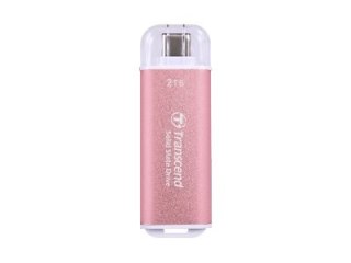 Transcend ESD300 - SSD - 1 TB - zewnętrzny (przenośne) - USB 3.2 Gen 2x1 (USB-C złącze) - różany