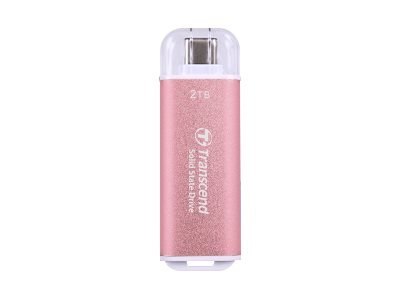 Transcend ESD300 - SSD - 2 TB - zewnętrzny (przenośne) - USB 3.2 Gen 2x1 (USB-C złącze) - różany