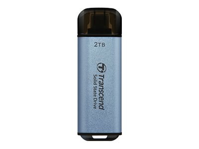 Transcend ESD300C - SSD - 512 GB - zewnętrzny (przenośne) - USB 3.2 Gen 2x1 (USB-C złącze) - błękit nieba