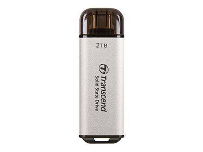 Transcend ESD300S - SSD - 1 TB - zewnętrzny (przenośne) - USB 3.2 Gen 2x1 (USB-C złącze) - srebrny