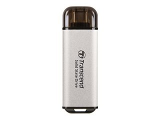 Transcend ESD300S - SSD - 512 GB - zewnętrzny (przenośne) - USB 3.2 Gen 2x1 (USB-C złącze) - srebrny