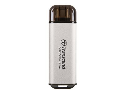 Transcend ESD300S - SSD - 512 GB - zewnętrzny (przenośne) - USB 3.2 Gen 2x1 (USB-C złącze) - srebrny