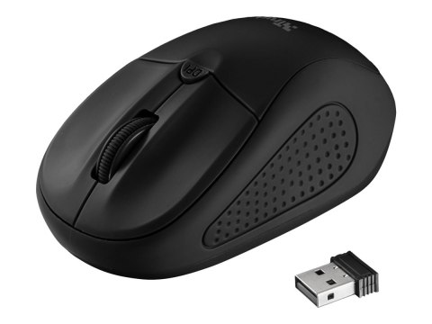 Trust Primo - Mysz - prawo i leworęczna - optyczna - 4 przyciski - bezprzewodowa - 2.4 GHz - odbiornik bezprzewodowy USB - czarn